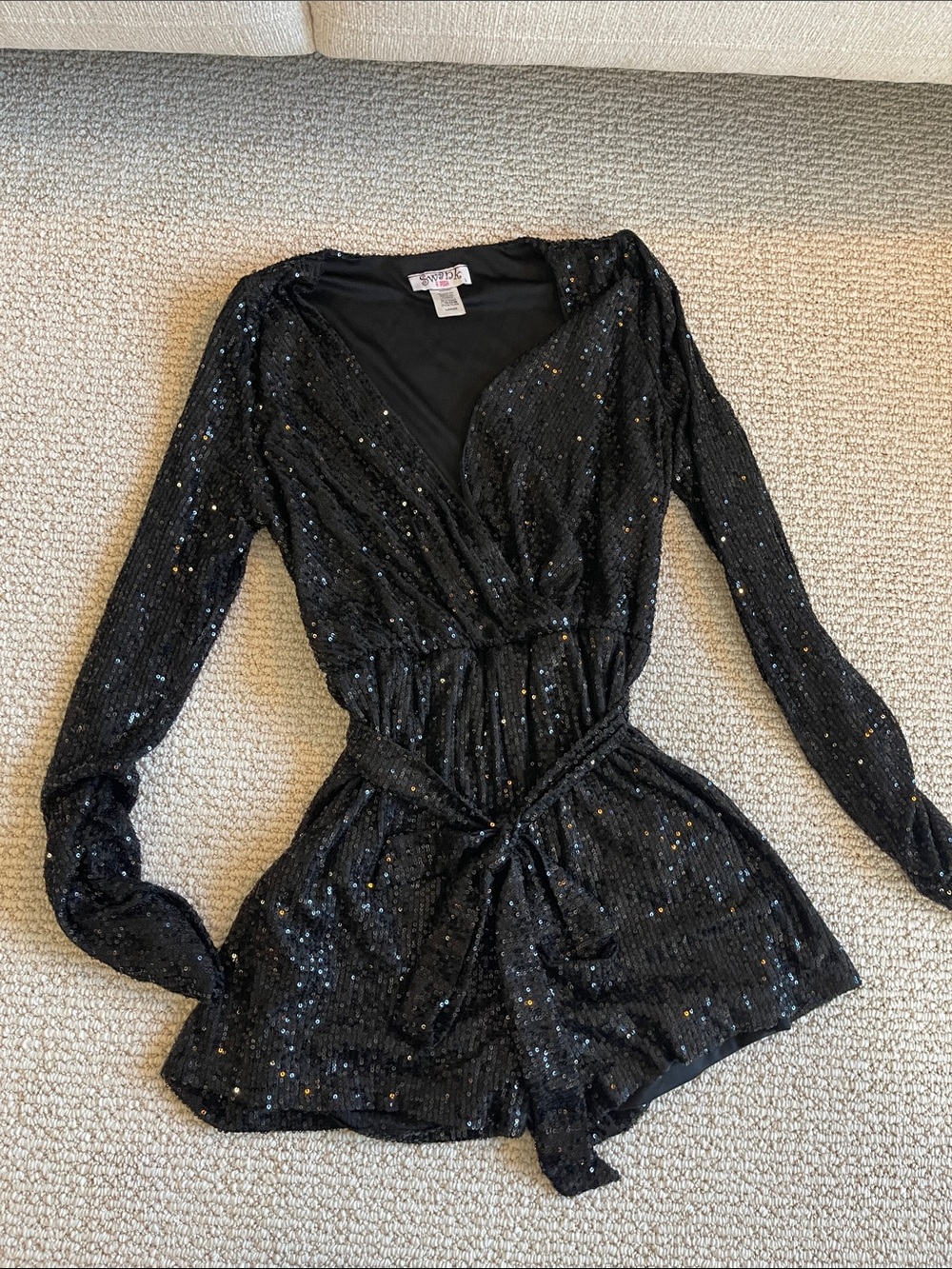 Posh Black Sleeveless Slip Dress with Lace Trim